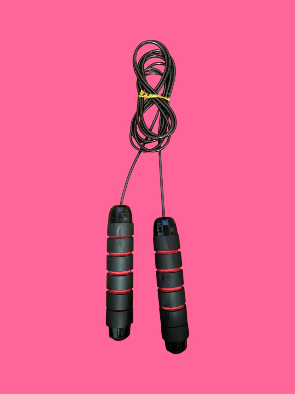 Black and Red Foam Handle Jump Rope